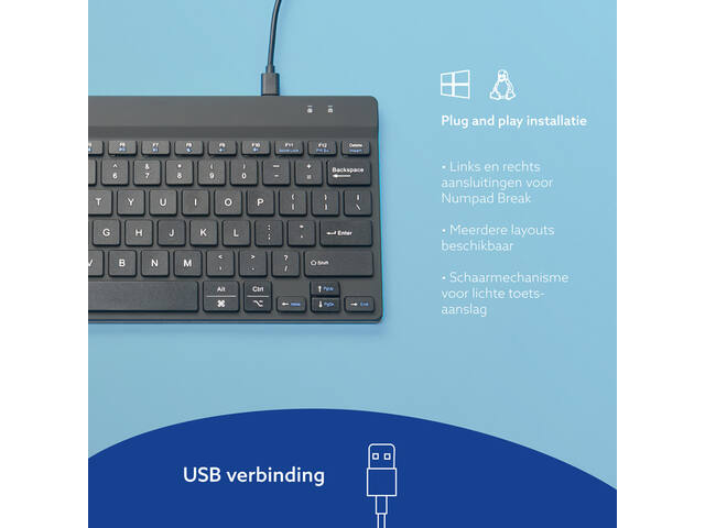 Toetsenbord R-Go Ergonomisch Compact Break QWERTY