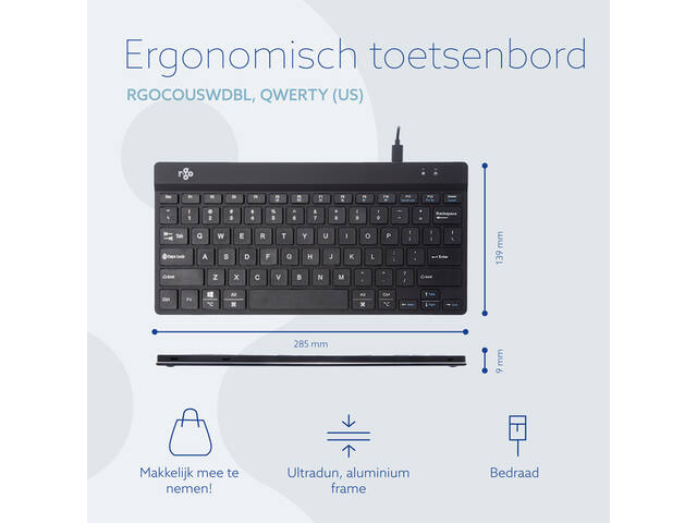 Toetsenbord R-Go Ergonomisch Compact Break QWERTY