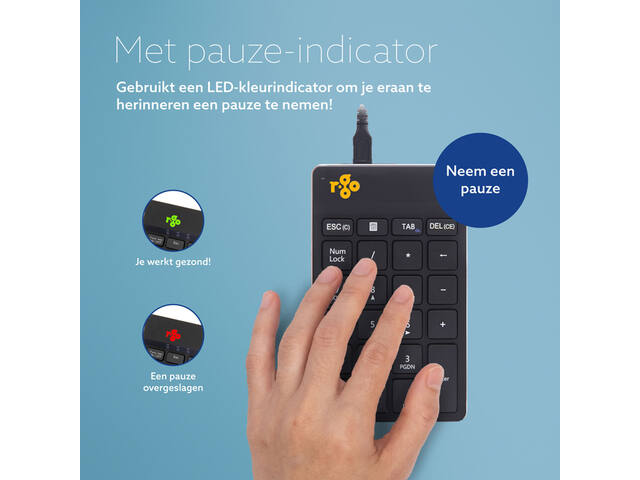 Toetsenbord R-Go Ergonomisch Numpad Break Draad