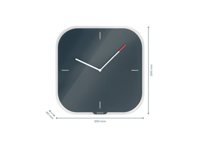 Wandklok Leitz Cosy glas grijs