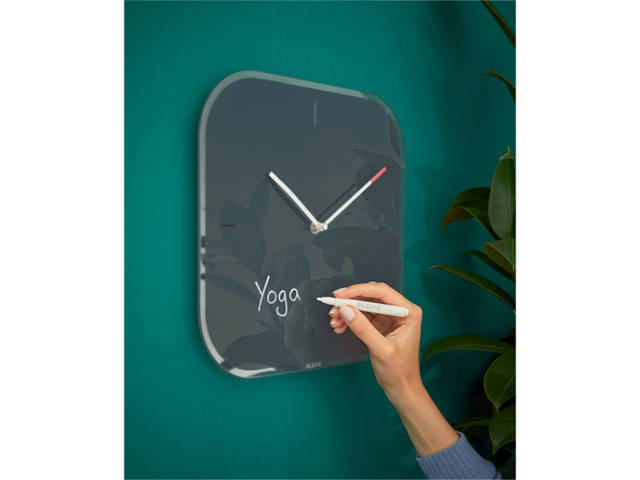 Wandklok Leitz Cosy glas grijs