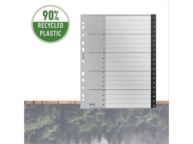 TABBLAD LEITZ RECYCLE A4 1-20 EXTRA BREED PP