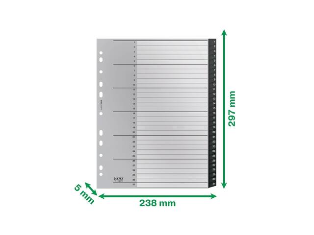 TABBLAD LEITZ RECYCLE A4 1-31 EXTRA BREED PP
