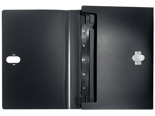 Projectmap Leitz Recycle A4 5-vaks PP zwart