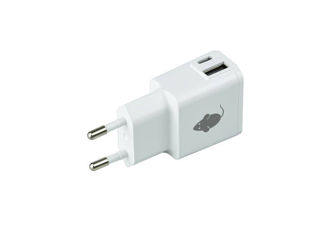 Oplader greenmouse USB CA duo 2.4A wit