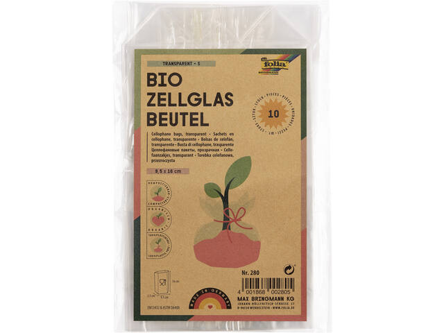 Cellofaanzak Folia 95x160mm 10 stuks transparant