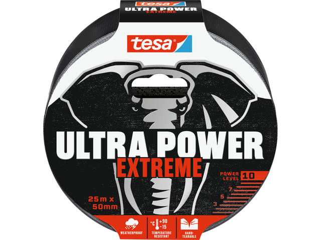 Reparatietape tesa Ultra Power Extreme 25mx50mm zw