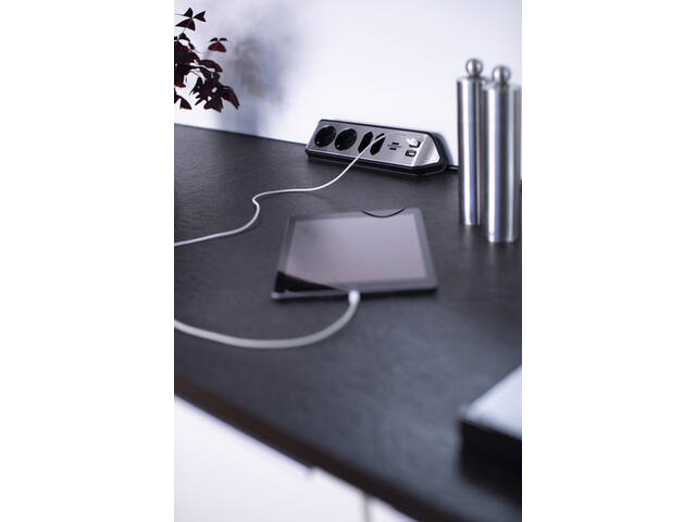 Stekkerdoos Brennenstuhl Estilo 4vdig USB 2m zwart