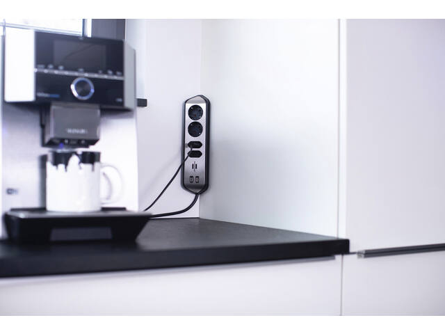 Stekkerdoos Brennenstuhl Estilo 4vdig USB 2m zwart