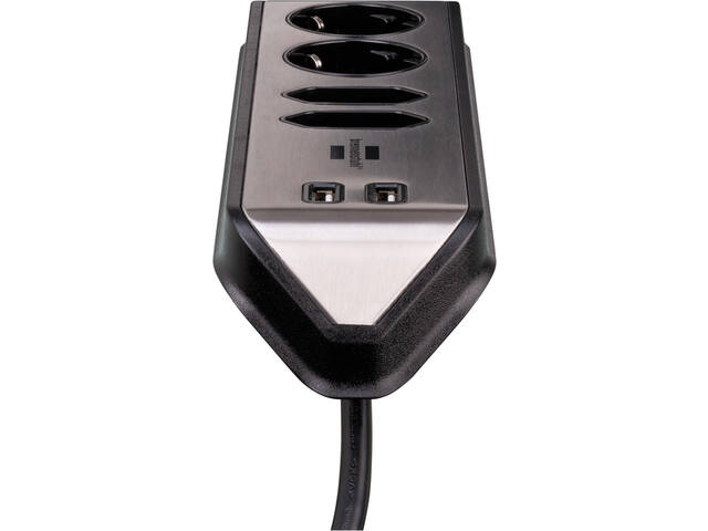 Stekkerdoos Brennenstuhl Estilo 4vdig USB 2m zwart
