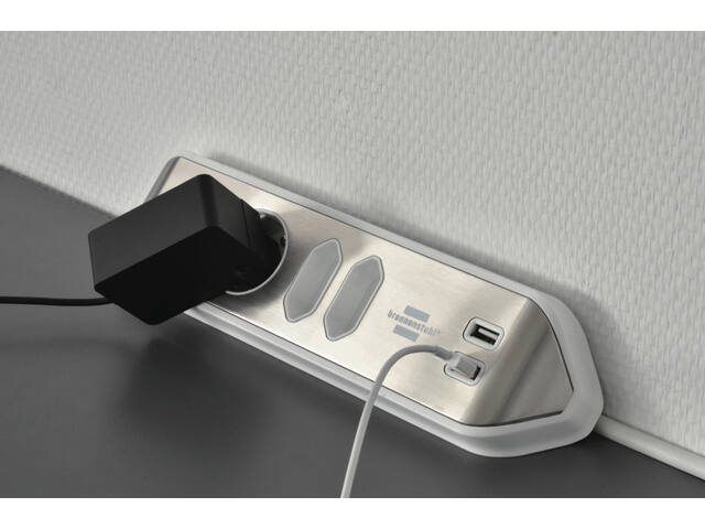 Stekkerdoos Brennenstuhl Estilo 4vdig USB 2m wit