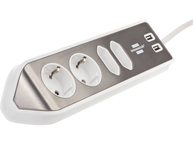 Stekkerdoos Brennenstuhl Estilo 4vdig USB 2m wit