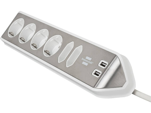 Stekkerdoos Brennenstuhl Estilo 6vdig USB 2m wt