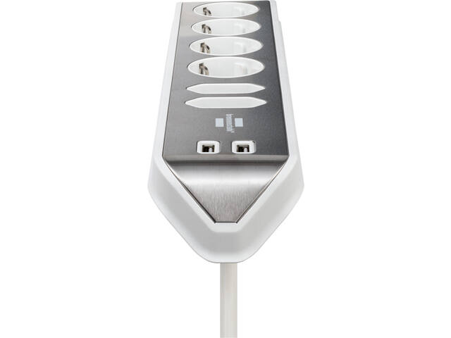 Stekkerdoos Brennenstuhl Estilo 6vdig USB 2m wt