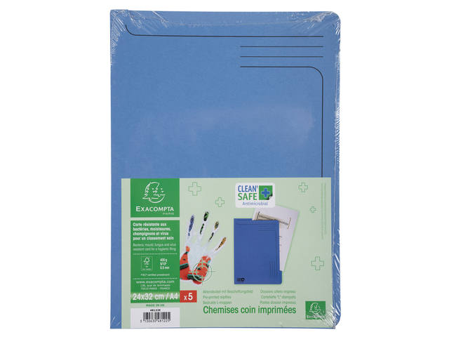 Insteekmap Exacompta Lmodel CleanSafe blauw