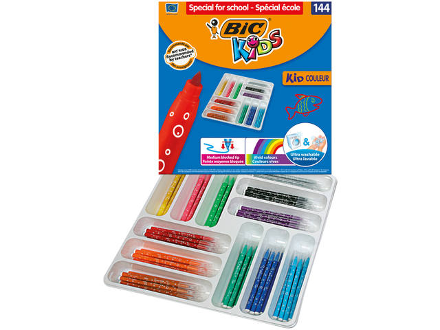 Kleurstift BicKids couleur schoolbox M assorti
