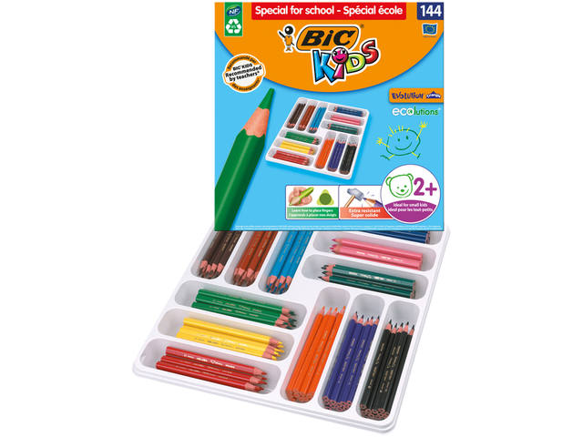 Kleurpotlood BicKids ecolutions schoolbox 144st