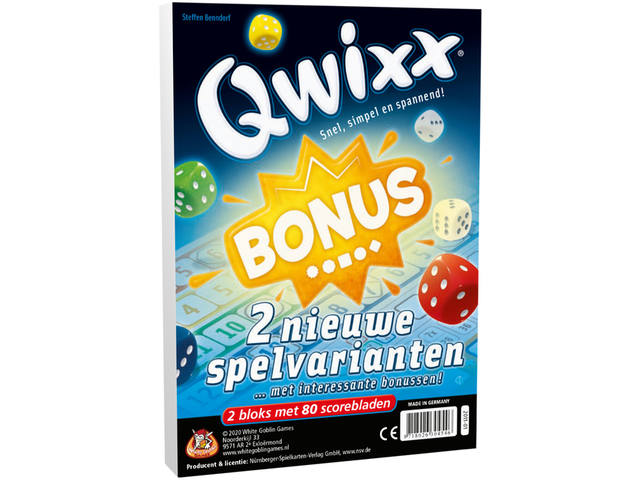 Dobbelspel Qwixx Bonus + 2 extra scorebloks