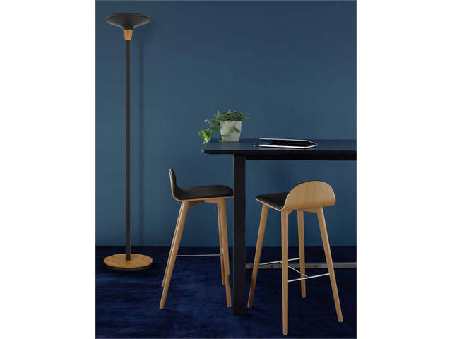 Vloerlamp Unilux Baly led bamboe zwart