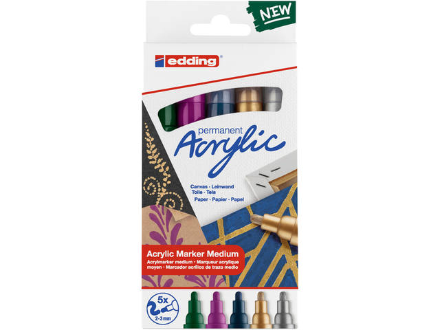 Acrylmarker edding e-5100 M metallic assorti 5st