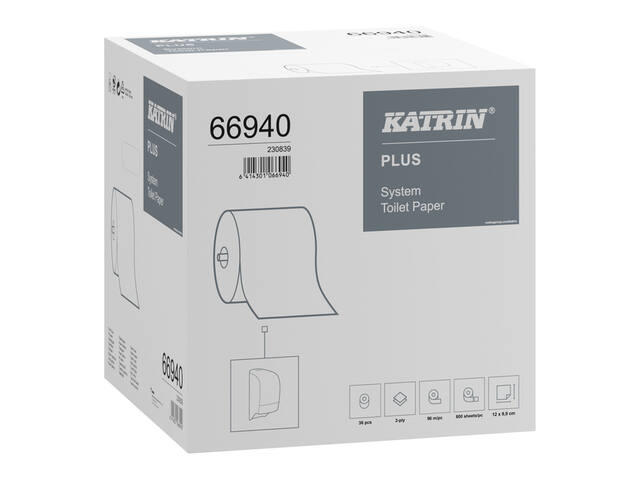 Toiletpapier Katrin Plus systeemrol 2laags 96m wit