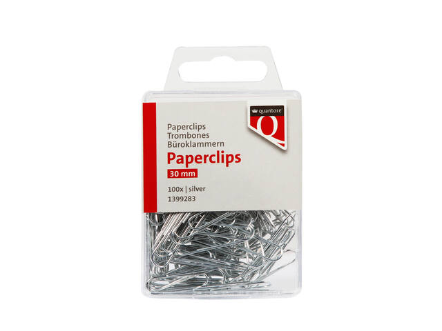 Paperclip Quantore 30mm rond zilver 100 stuks