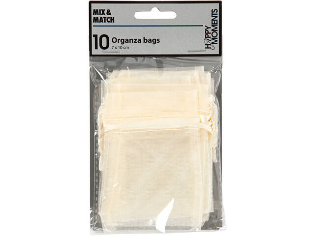 Organza zakjes Crea Com 7x10cm 10 stuks off-white