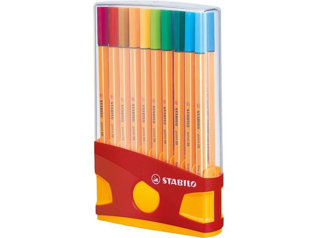 Fineliner STABILO point 88/20 etui gl/rd F assorti