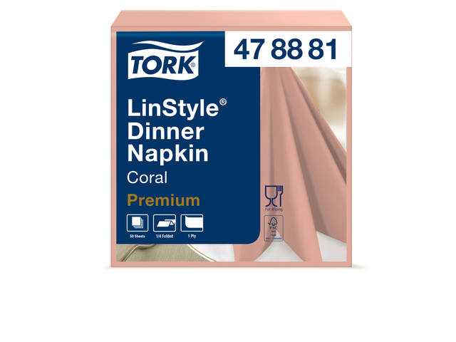 Dinerservet Tork Linstyle Premium 50 vel koraal