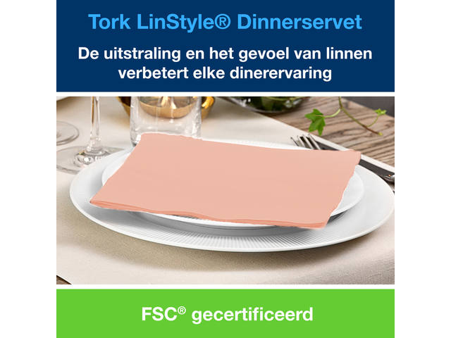 Dinerservet Tork Linstyle Premium 50 vel koraal