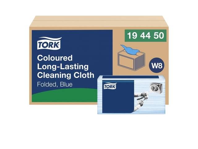 Reinigingsdoek Tork W8 Premium 1laags blauw