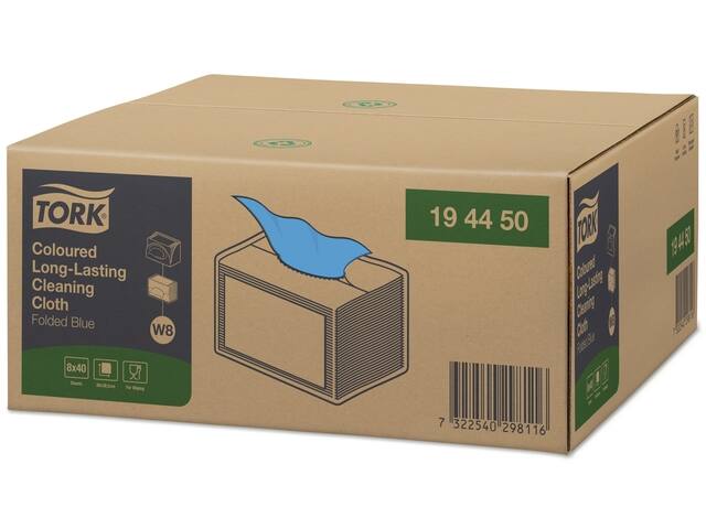 Reinigingsdoek Tork W8 Premium 1laags blauw
