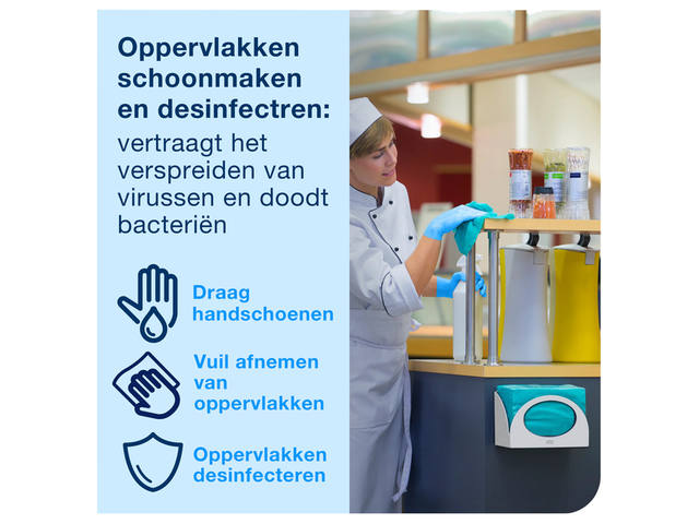 Reinigingsdoek Tork W8 Premium 1laags blauw