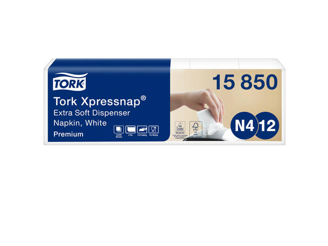 Servet Tork N4 Premium halvevouw 2laags wit