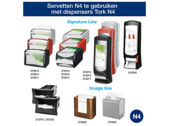 Servet Tork N4 Premium halvevouw 2laags wit