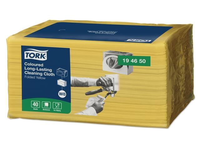 Reinigingsdoek Tork W8 Premium 1laags geel