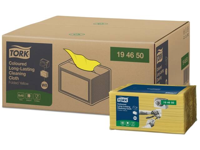 Reinigingsdoek Tork W8 Premium 1laags geel
