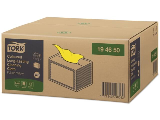 Reinigingsdoek Tork W8 Premium 1laags geel