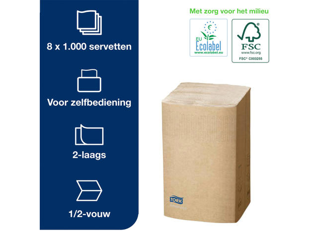 Servet Tork N4 Premium halvevouw 2laags naturel