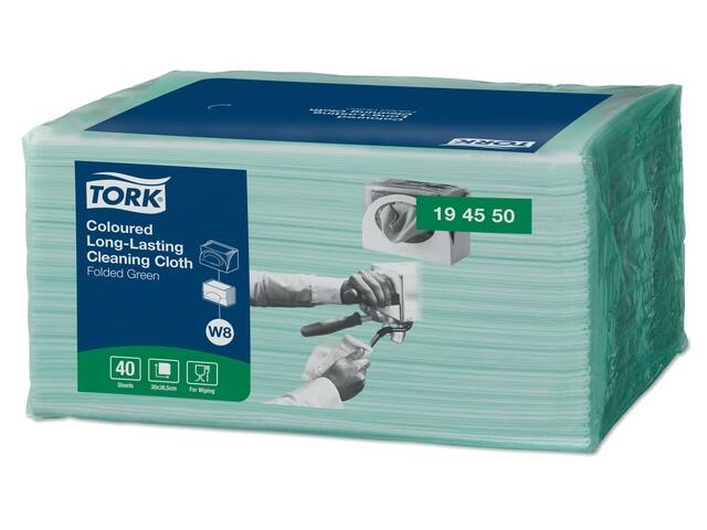 Reinigingsdoek Tork W8 Premium 1laags groen