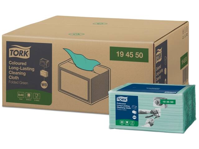Reinigingsdoek Tork W8 Premium 1laags groen