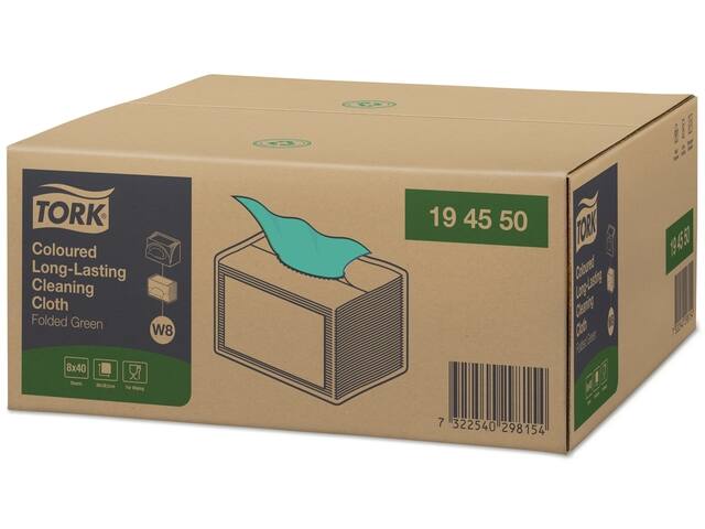 Reinigingsdoek Tork W8 Premium 1laags groen