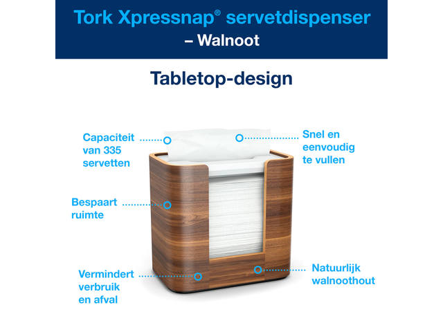 Servetdispenser Tork N4 Signature line walnoot