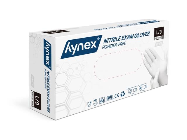 Handschoen Hynex nitril L wit 3.5g 100 stuks