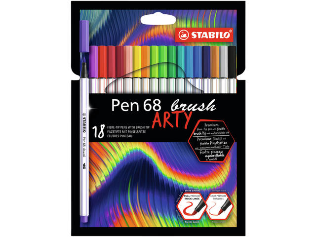 Brushstift STABILO Pen 68/18 Arty 18st assorti