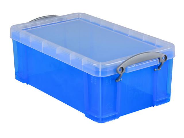 Opbergbox RU 5ltr 340x200x125mm transp blauw