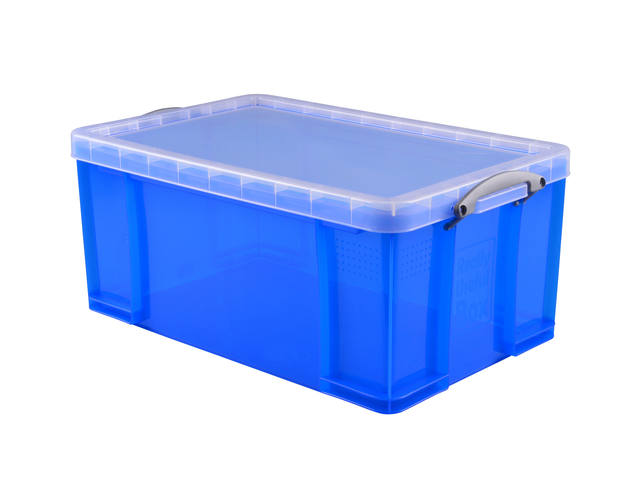 Opbergbox RU 64ltr 710x440x310mm transp blauw