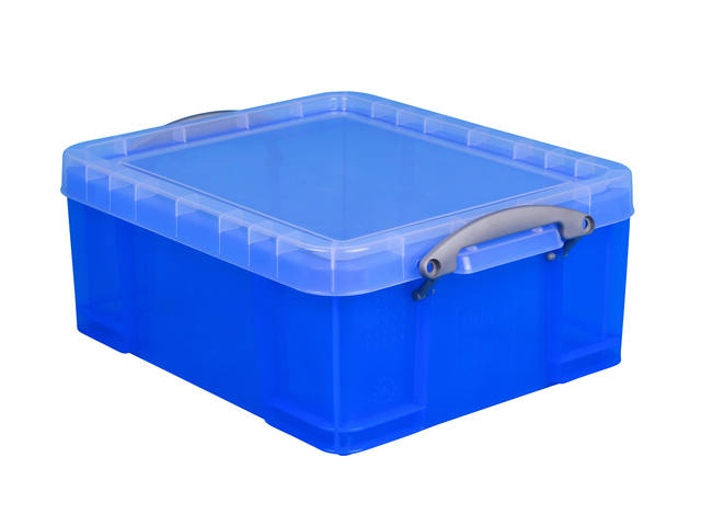 Opbergbox RU 18ltr 480x390x200mm transp blauw