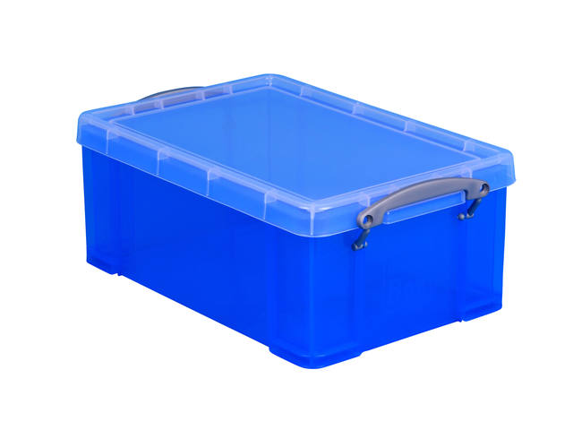 Opbergbox RU 9ltr 395x210x140mm transp blauw
