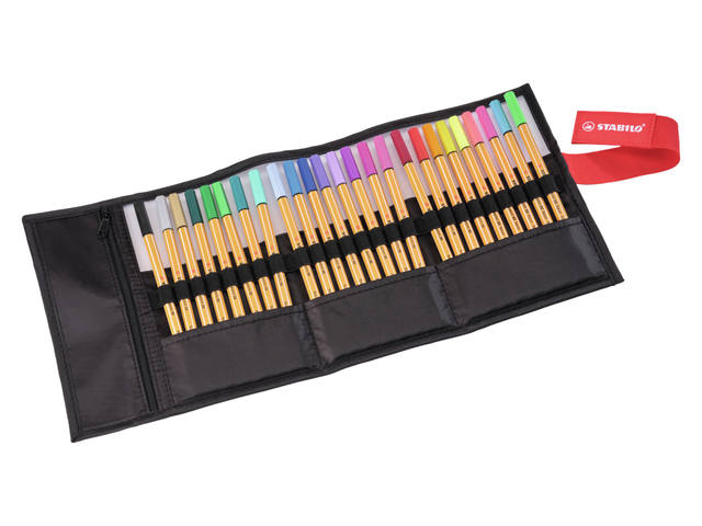 Fineliner STABILO point 88/25 etui zw F assorti